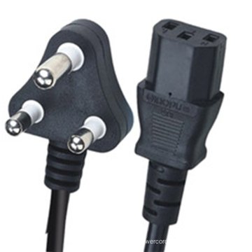 250v 6a power cord SABS Standard india  south africa power cord 10A 16A 250V cable Indian power cable